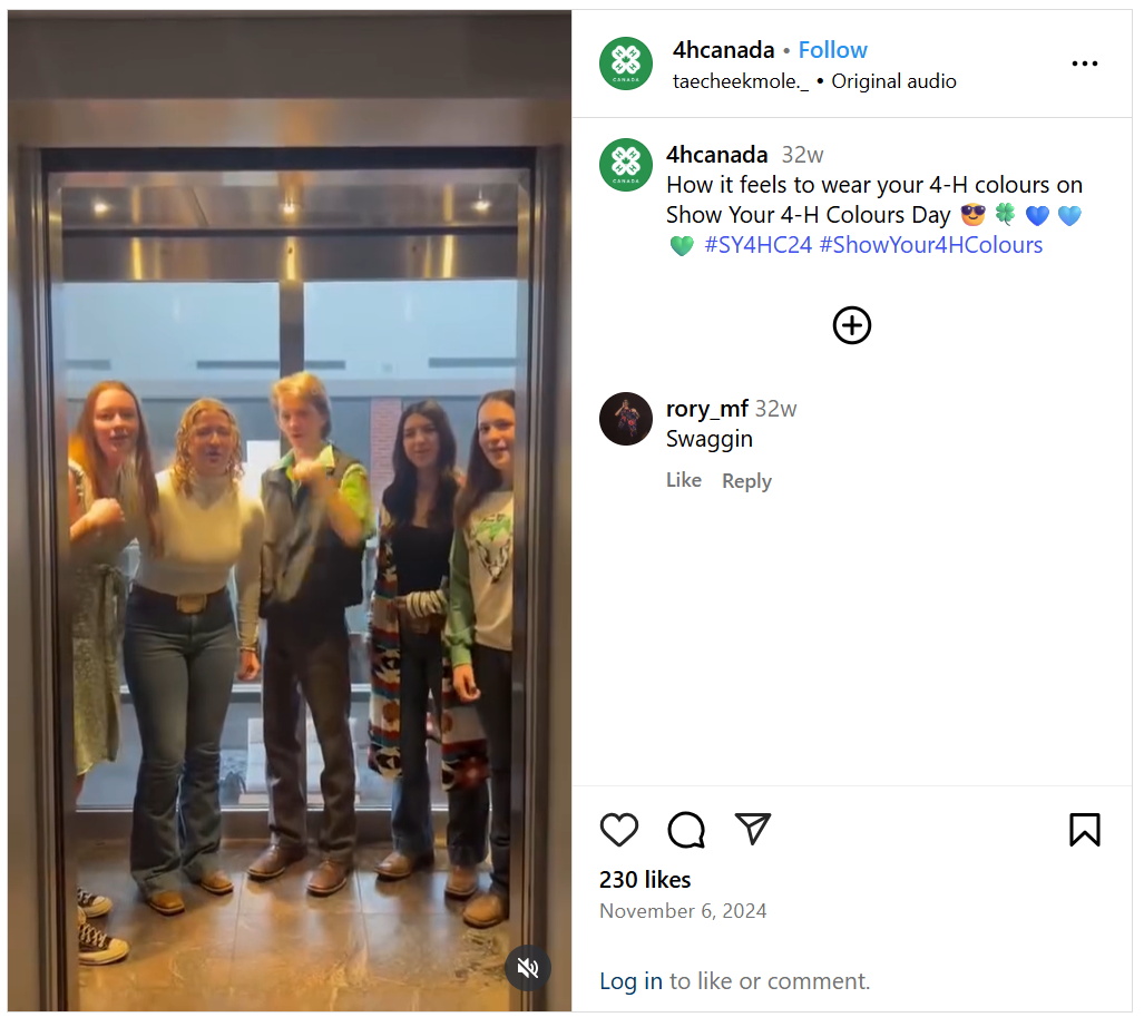 Capture d'écran d'un post instagram
