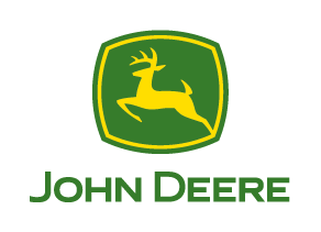  Logo de John Deere Canada, montrant un cerf bondissant à l’intérieur d’un bouclier, le nom de l’entreprise « John Deere » écrit en dessous.