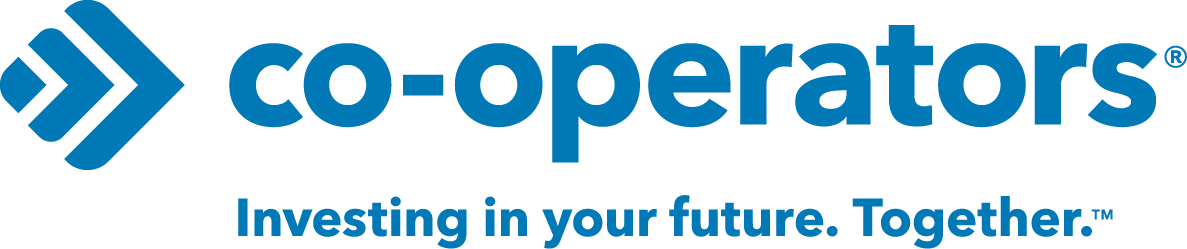 Logo du Groupe Co-operators, montrant un diamant bleu stylisé et le slogan « Planifier l’avenir. Ensemble. »
