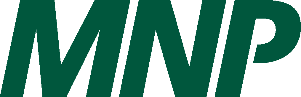 MNP Logo, the letters M, N and P written in a dark green.