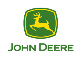 John Deere Canada Logo featuring a leaping deer in a shield, with the company name 'John Deere' written below it.
